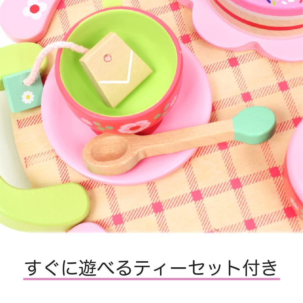 DJECO DJECO Wooden Tea Set for Girls - Play Kitchen Accessories, Princess Tea Time w/ Cake Toy for Little Girls, Pretend Play for Kids - Storytelling & Imaginative Play - Perfect for Toddlers Ages 3+