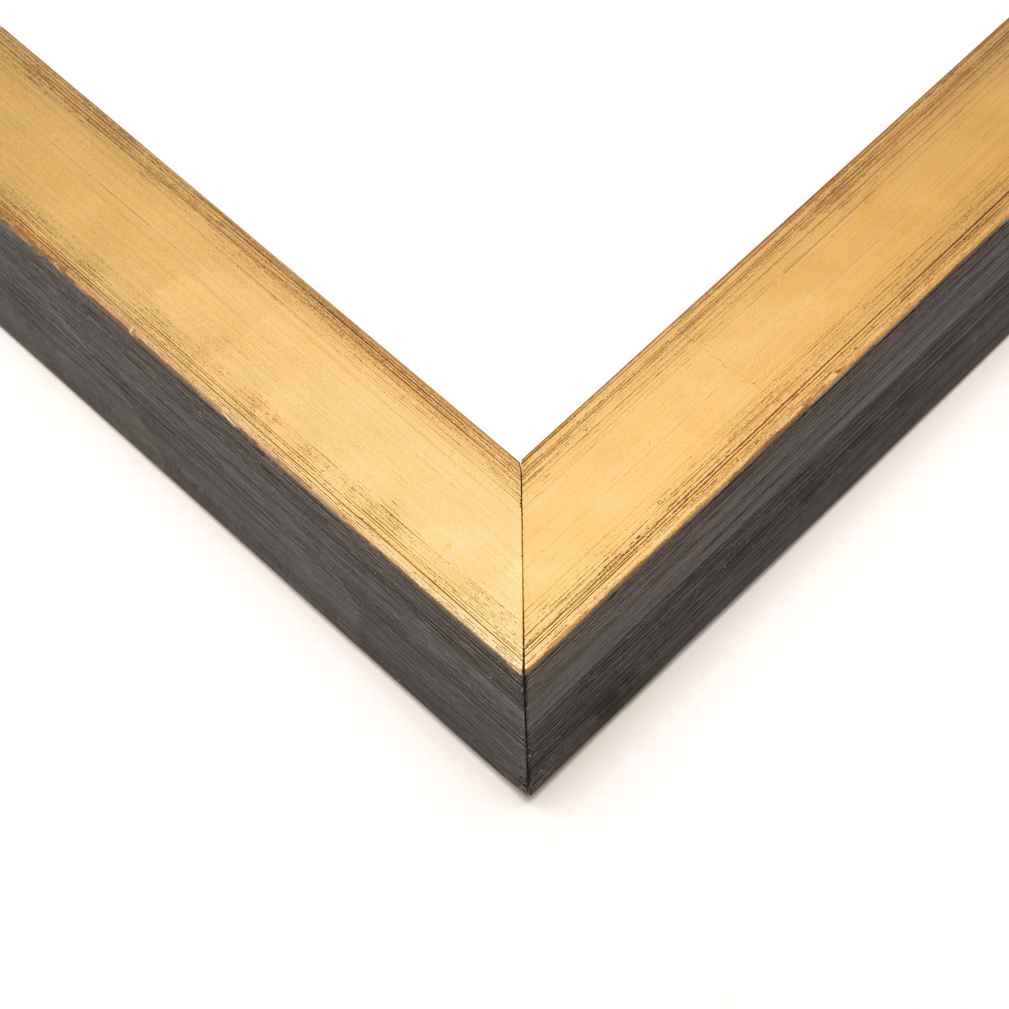 Poster Palooza 5x6 Inch Shadow Box Gold Scuffed Siena Display Frame | 1.5 Inch Deep | 1.125 Inch Moulding Width | Includes Shatter Resistant Acrylic Plexiglass, Foamboard Backing and Hanging Hardware