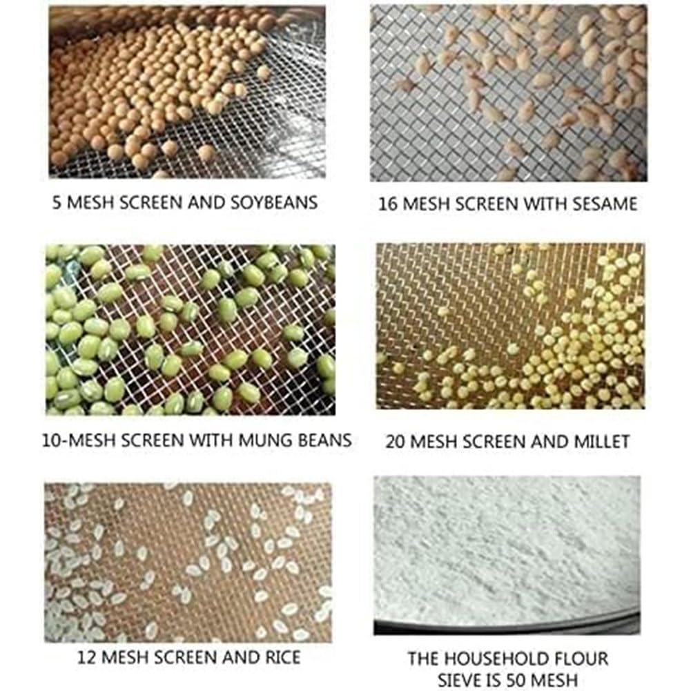 MLYYYDSS MLYYYDSS Automatic Powder Sifter, Stainless Steel Sieve Machine, Electric Screening Vibrating, Mesh Sifter Shaker Machine, for Granule Grain,110V-15cm