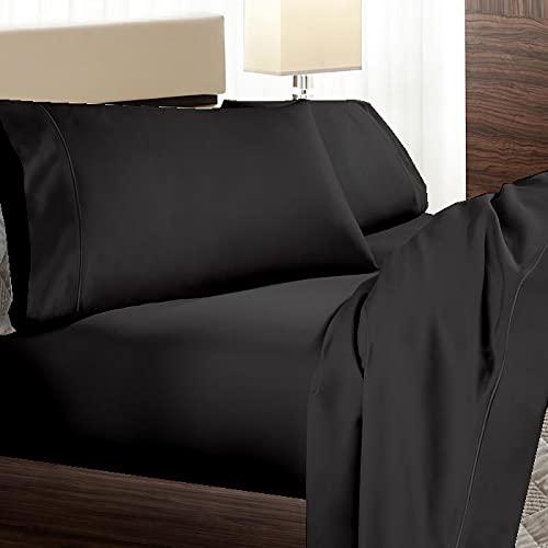 Shreem Linen Short Queen Sheets, RV Sheets Set for Campers, Deep Pockets Fitted RV Bunk Sheets, 4-Piece 1800 Microfiber Bed Sheet Set, Cool & Breathable, RV Queen Sheets (Light Blue, Short Queen)