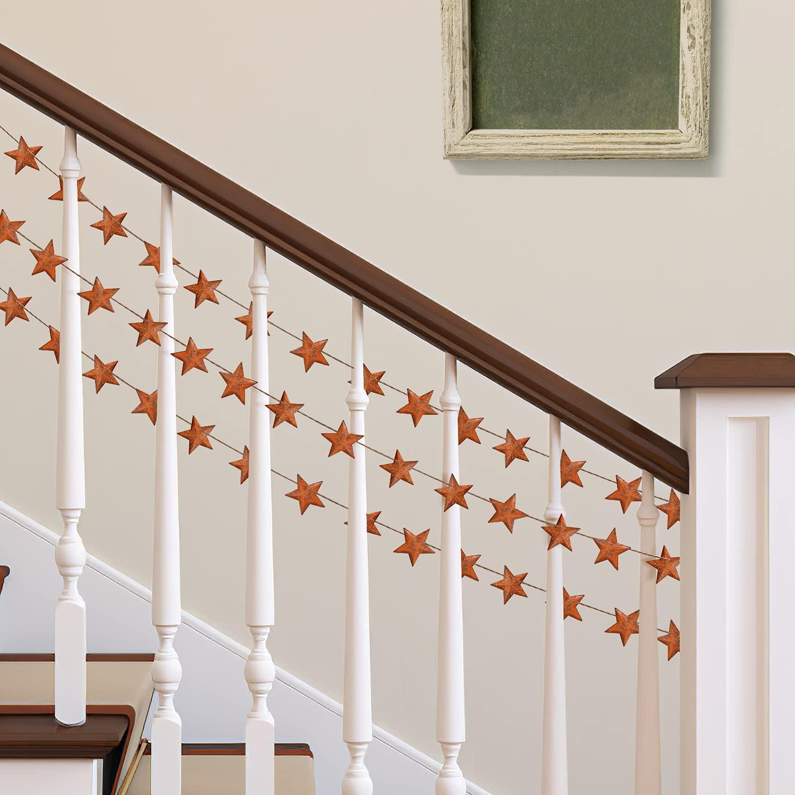 ARTIBETTER Artibetter 150pcs Rusty Metal Stars, Mini Barn Stars Home Decorative Accents with Hole and Hollow Backs for New Year Decorating and Finishing 4.5cm