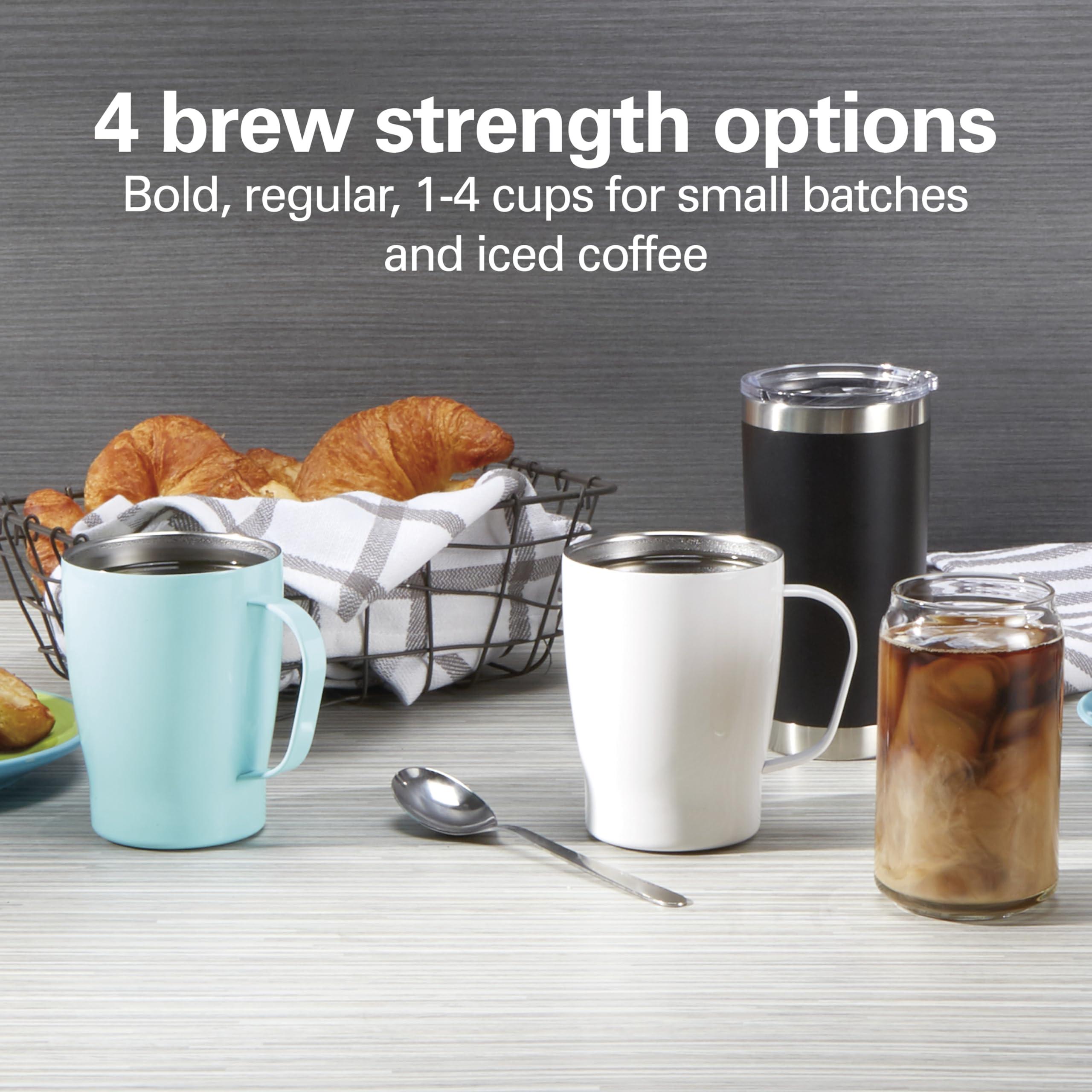 Hamilton Beach Hamilton Beach One Press Programmable Dispensing Drip Coffee Maker with 12 Cup Internal Brew Pot, Water Reservoir, Black with Chrome (48464)