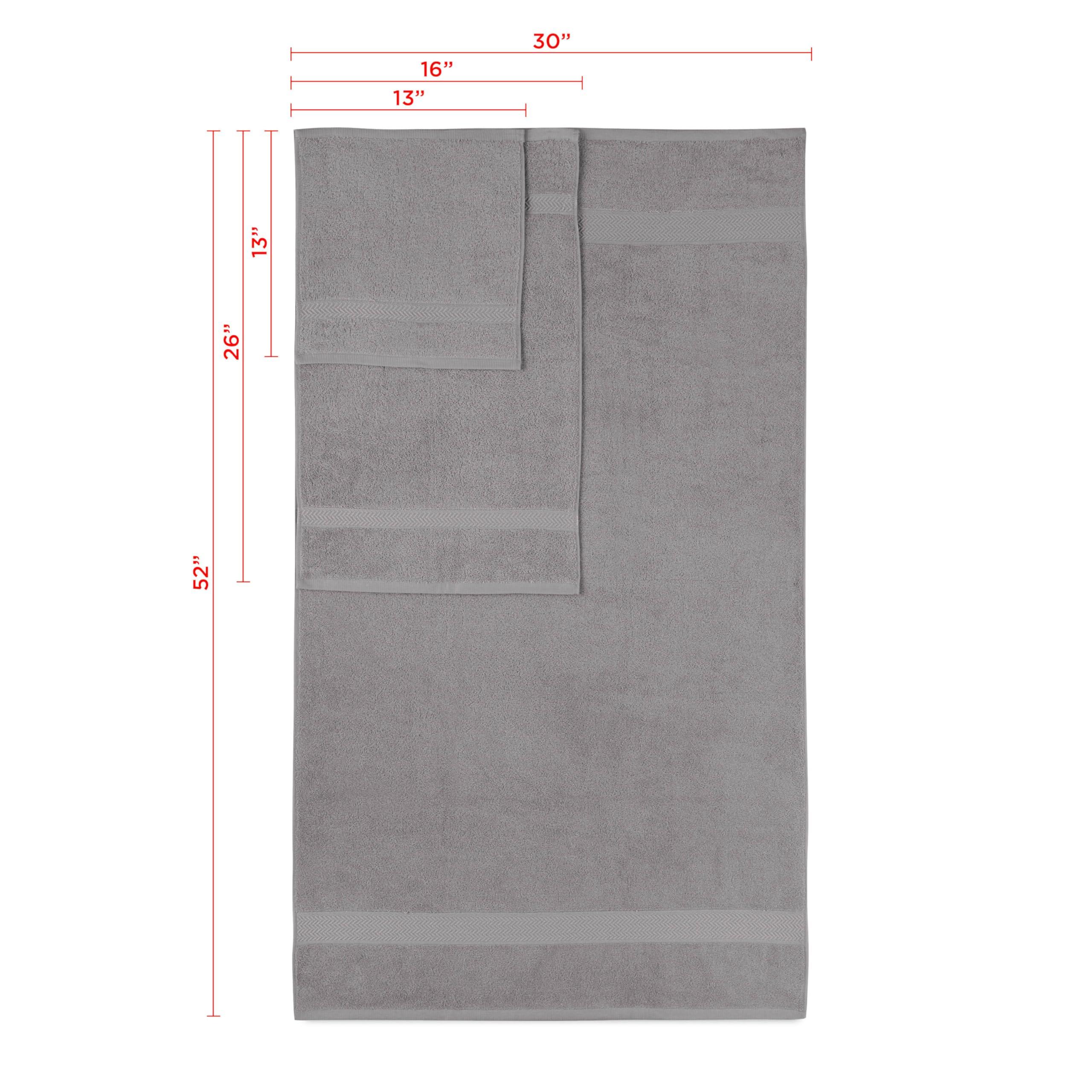 Martex Martex 6-Piece Luxury 100% Cotton Towel Set | Quick Dry | Super Absorbent | Super Soft 100% Ringspun Cotton Towels | 2 Bath Towels | 2 Hand Towels | 2 Wash Cloths | Silver