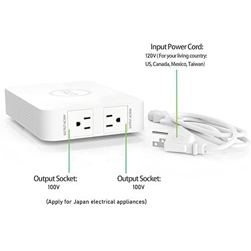 umi 120V to 100V Voltage Converter 500watts Step Down toroidal Voltage Converter for Japan appliances Used in USCE, CQC Certified