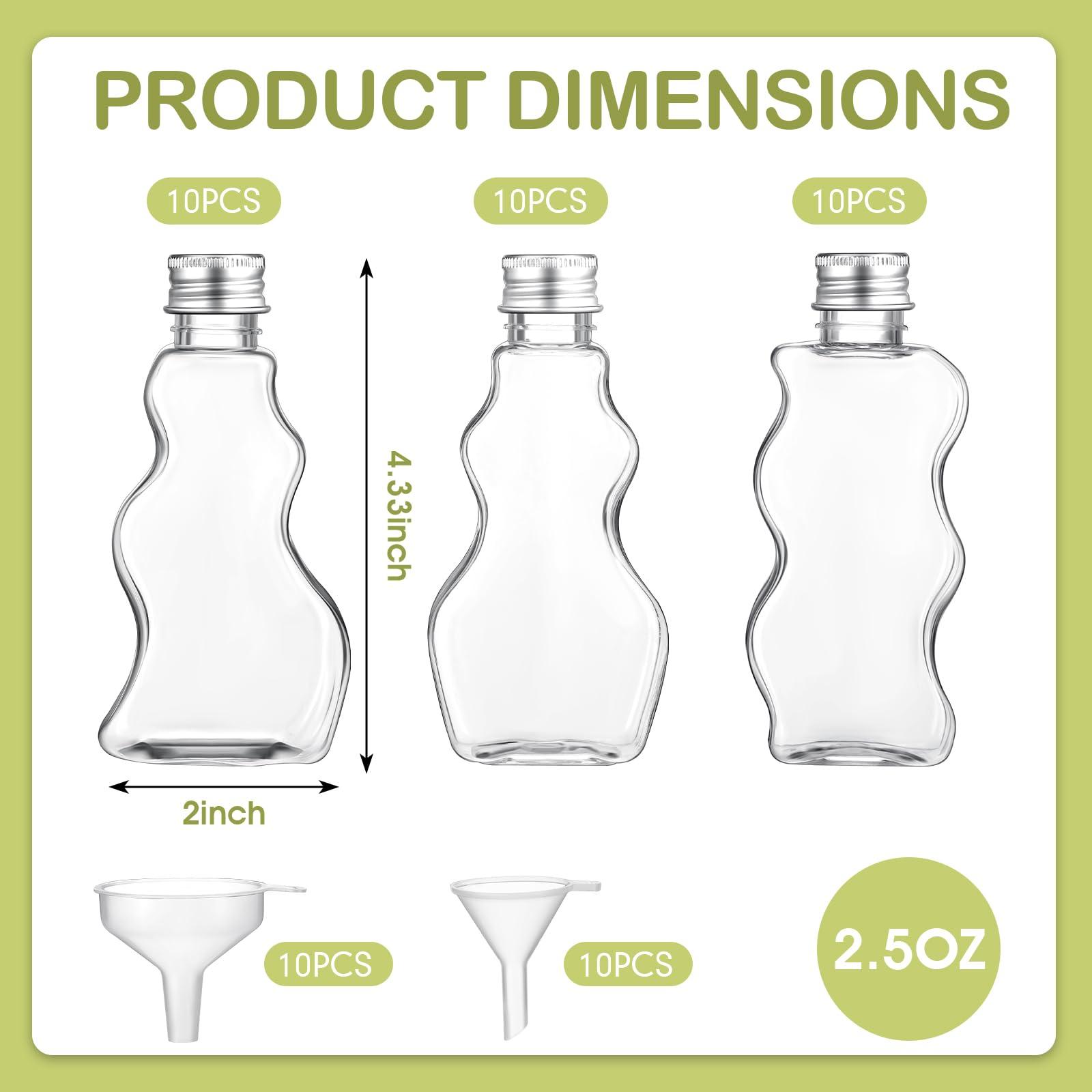 Yaomiao Yaomiao 30 Packs 2.5 oz Plastic Sand Art Bottles with Lids for Kids 3 Style Sand Art Clear Container for Wedding Invitation Fun Craft Supply Boy Girl Decoration(Silver Lid,Aluminum Lid)