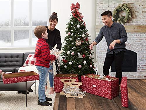 Covermates Covermates Keepsakes Adjustable Ornament Storage Box, Carrying Handles, Padded Protection - Holiday Storage-Red