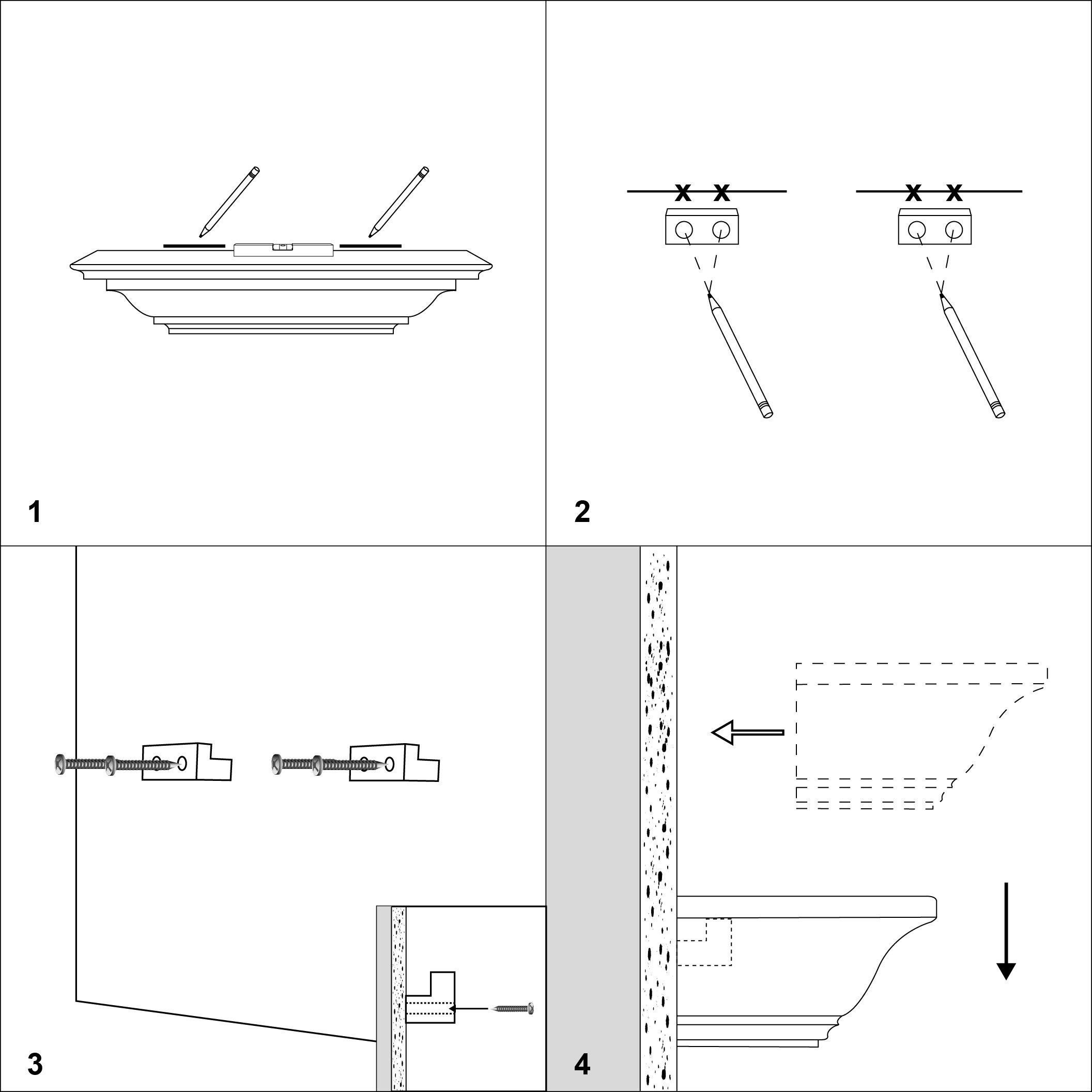WELLAND WELLAND White Finished 48 inch Pine Wood Fireplace Mantel Shelf Wall Mounted,Corona Crown Molding Floating Wall Picture Ledge Shelves