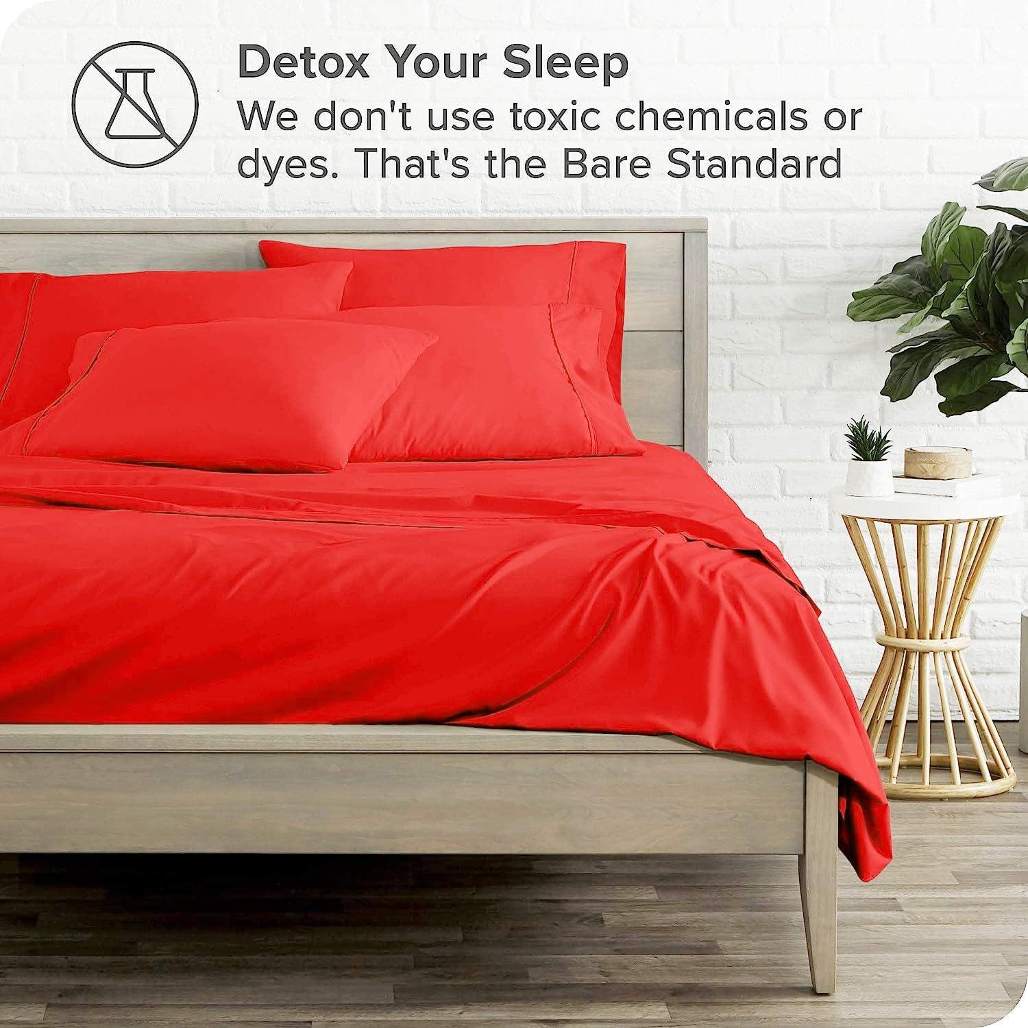 Sajida Cotton Bedding Bedding Sheets King Size 6 Piece 1000 Thread Count 100% Egyptian Cotton Red Sheet Set with 10 Inches Deep Pocket Wrinkle & Fade Resistant