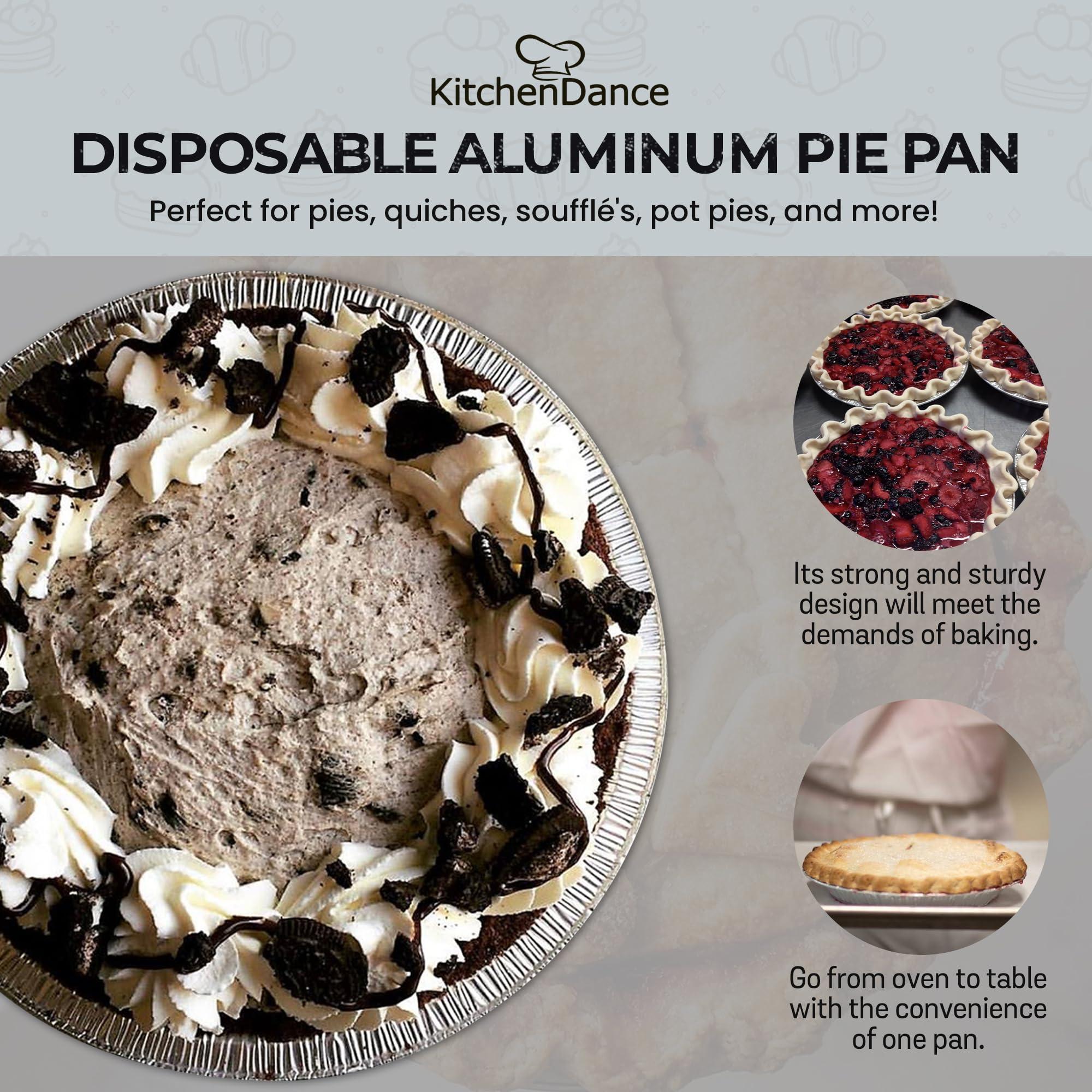 Safca KitchenDance Medium Depth Disposable Aluminum Pie Pans - 9 Inches Round Foil Baking Pan Perfect for Home, Small Business - Aluminum Foil Pans for Baking, Storing, and Preparing Food, 901, Pack of 250