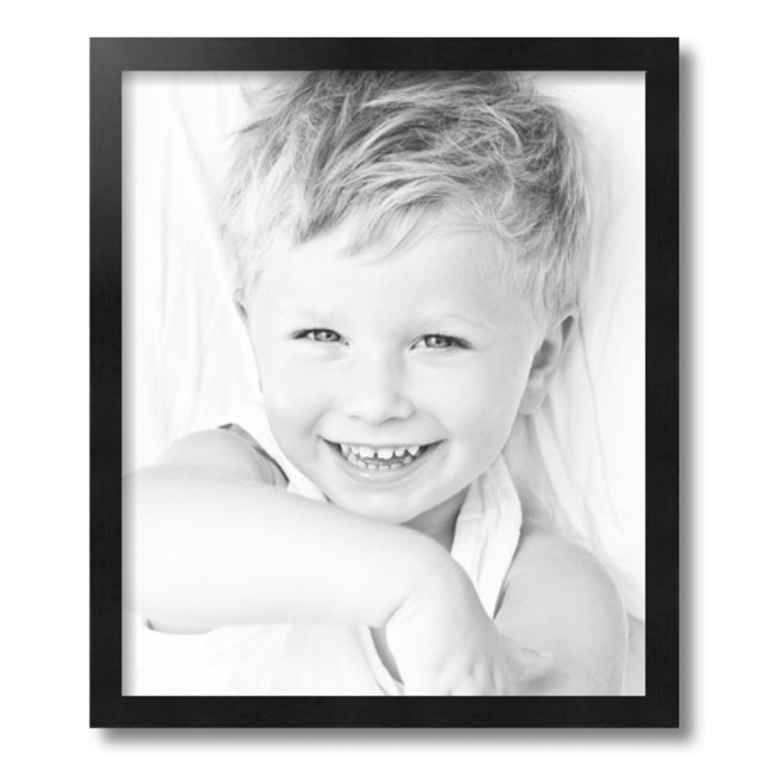 ArtToFrames ArtToFrames 16x19 Inch Black Picture Frame, This 1.00 Inch Custom Wood Poster Frame is Black - Comes with Regular Glass and Corrugated Backing (2WOM5139-16x19)