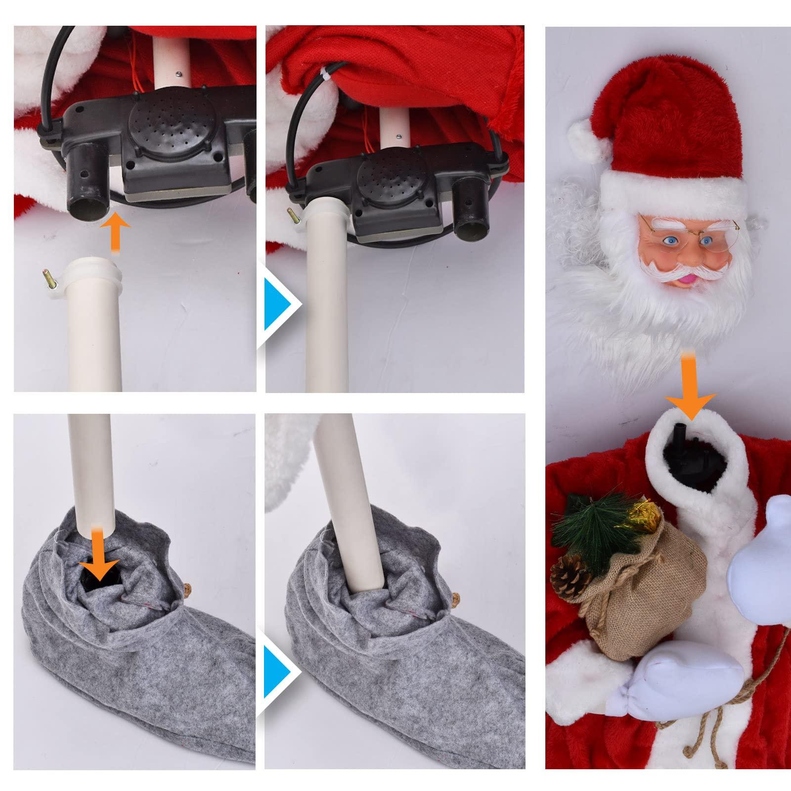 YardGrow YardGrow 3.6FT Christmas Animated Singing & Dancing Santa Life Size Santa Claus Xmas Decoration