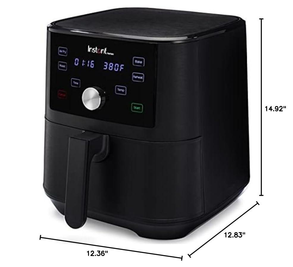 Instant Instant Vortex 6QT XL Air Fryer, 4-in-1 Functions that Crisps, Roasts, Reheats, Bakes for Quick Easy Meals, 100+ In-App Recipes, is Dishwasher-Safe, from the Makers of Instant Pot, Black
