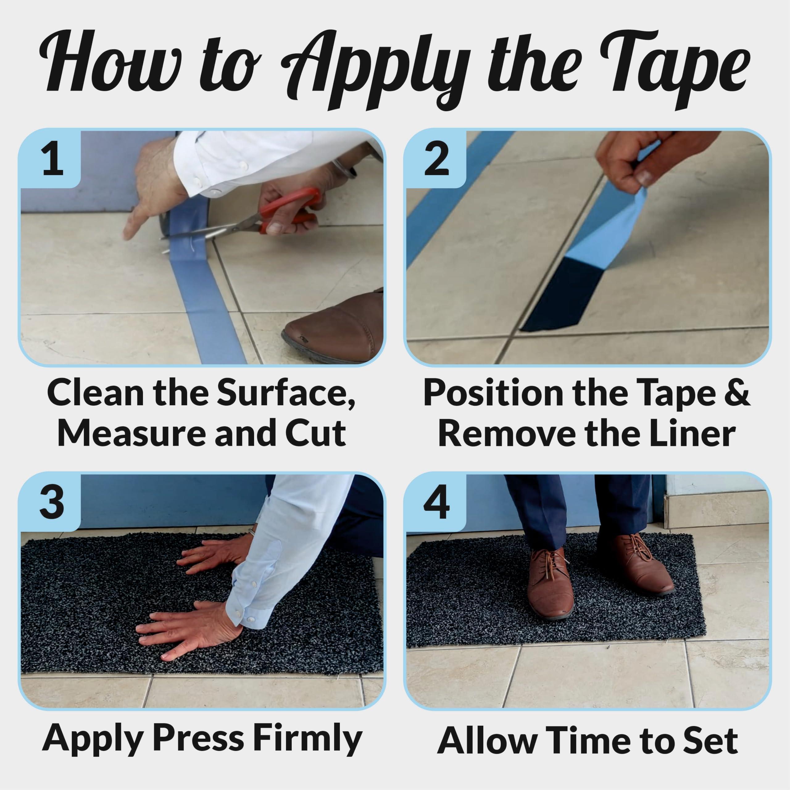 Klick Industrial Carpet Tape, Double Sided Rug Tape, Secure Rugs to Hardwood, Laminate, Tile, Carpet, Carpet Grip Tape, Removable Carpet Tape, No damage on carpet, rug or floor, (MADE IN USA), Black, (2\" x 25 Yard)