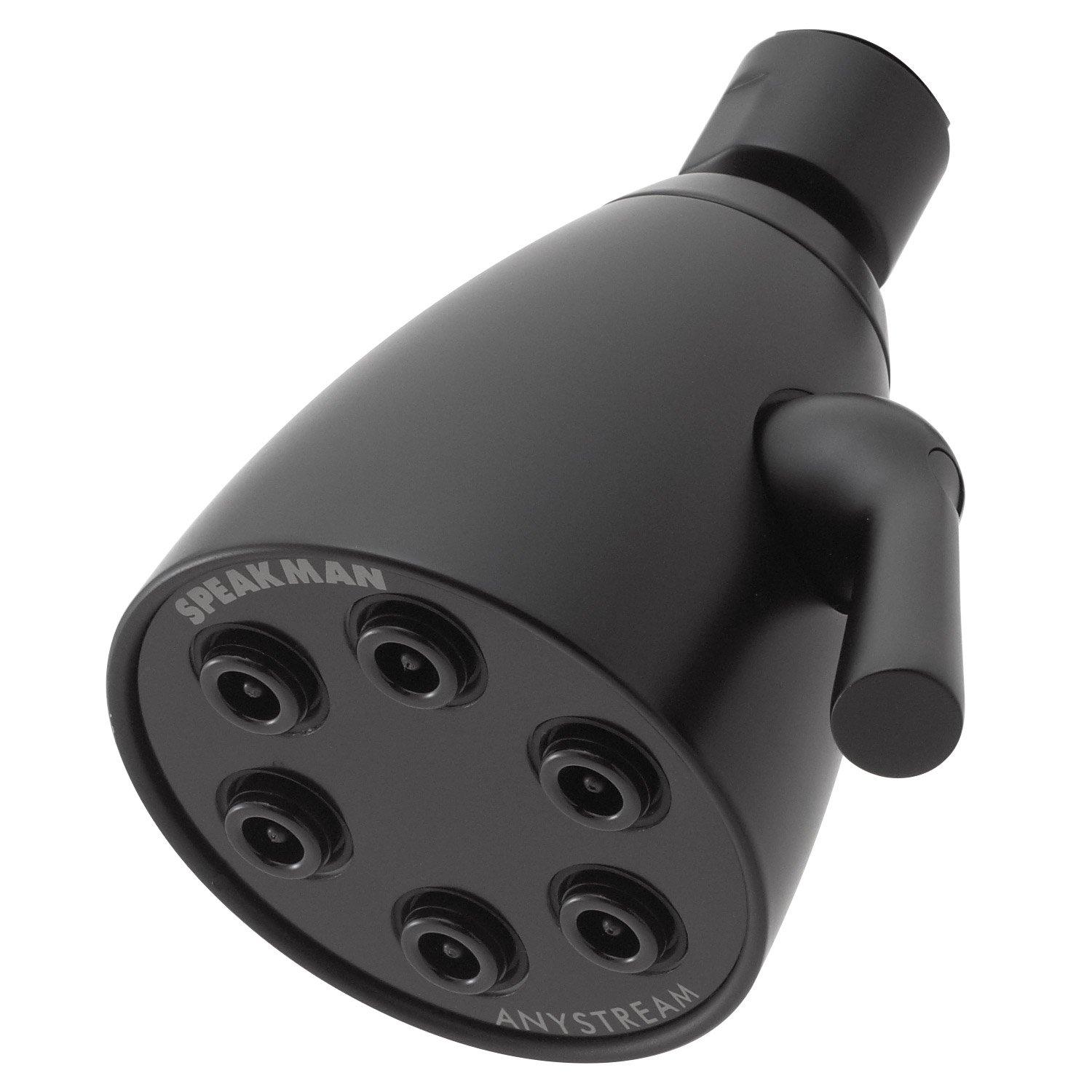 Speakman Speakman S-2252-MB Signature Brass Icon Anystream High Pressure Adjustable Shower Head, Matte Black, 3 Settings
