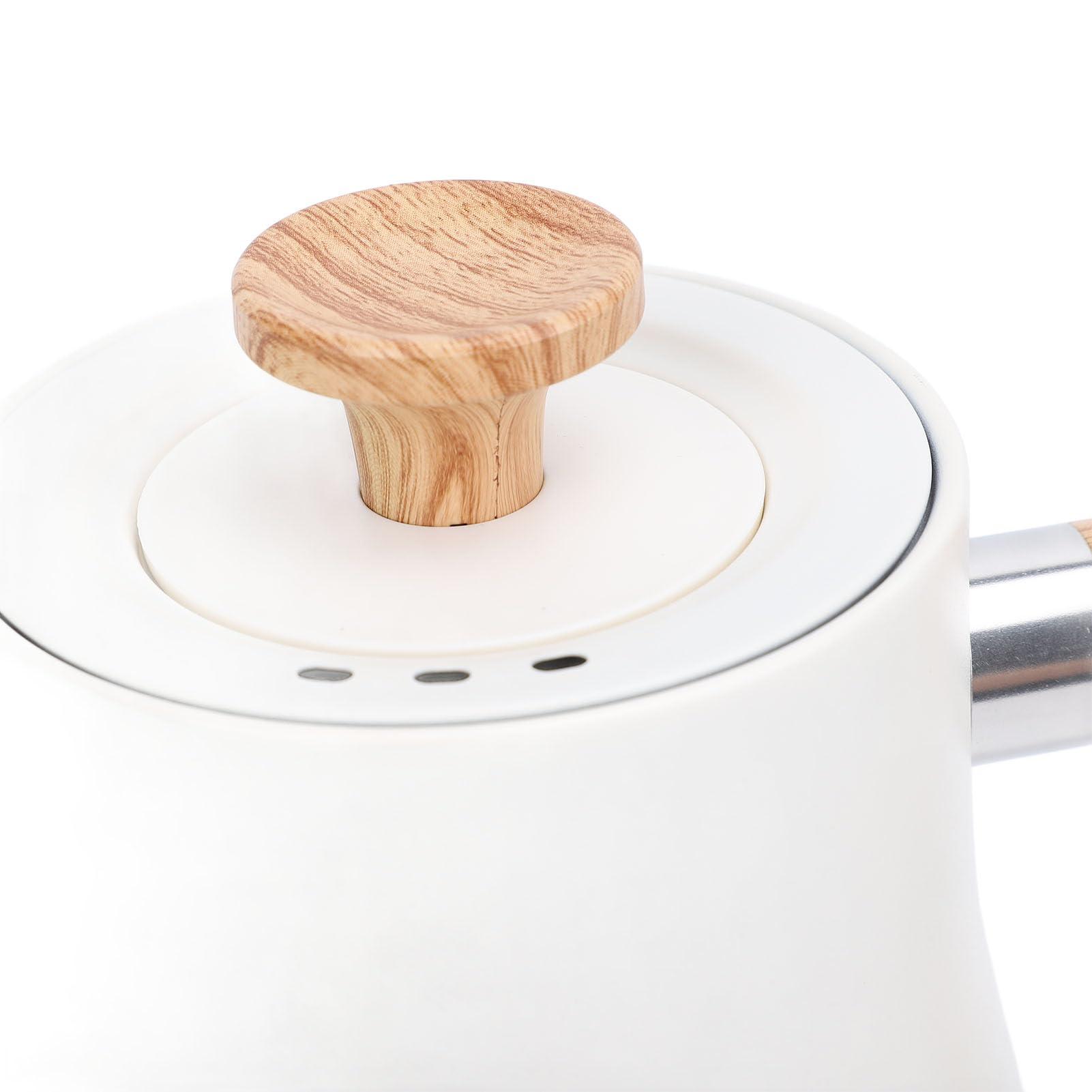 Vikye Electric Gooseneck Kettle, Temperature Control, Stainless Steel Inner, LCD Screen, Balanced Handle, 1200W, 0.9L, Black, for Brewing Coffee, Tea, Boiling Water (US Plug 110V)