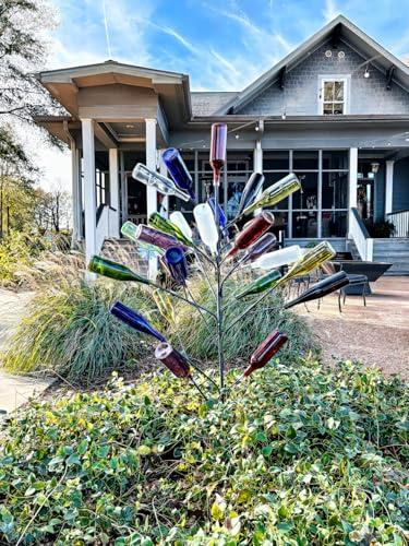 BottleTree The Big Daddy Bottle Tree | Outside Yard Garden Decor | No Assembly Required | Displays 25 Bottles | 5 ft (60\") Tall | Heavy Duty Welded Solid Raw Steel | Unpainted | Made in Mississippi USA