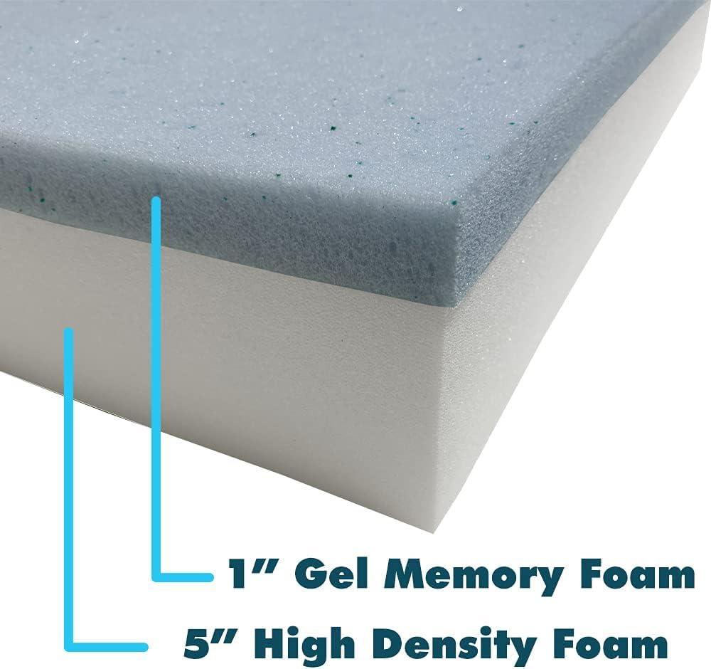 Foamma Foamma 6\" x 36\" x 72\" Gel Memory Foam RV Bunk Mattress Replacement, Medium Firm, Pressure Relieving, Cooling Premium Comfort, USA Made, No Cover