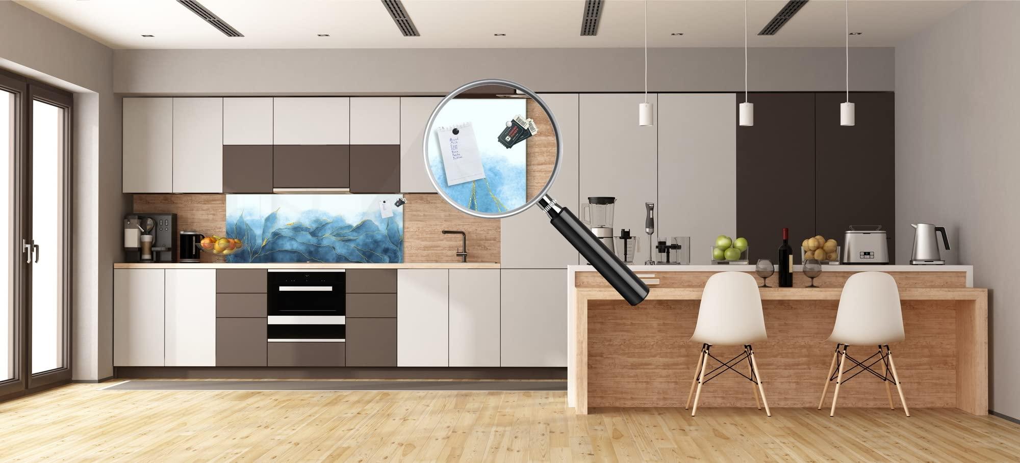 Concept Crystal Design glass backsplash - Tempered Glass magnetic splashback MBBS16: Marbles 1 Series