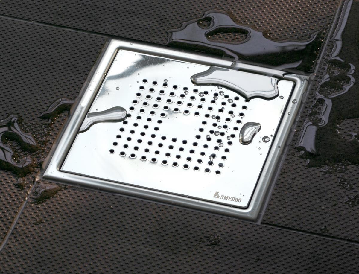 SMEDBO SMEDBO Floor Grating Outline with Square Pattern of Polished Stainless Steel, 20 x 20 x 5.5 cm, Silver
