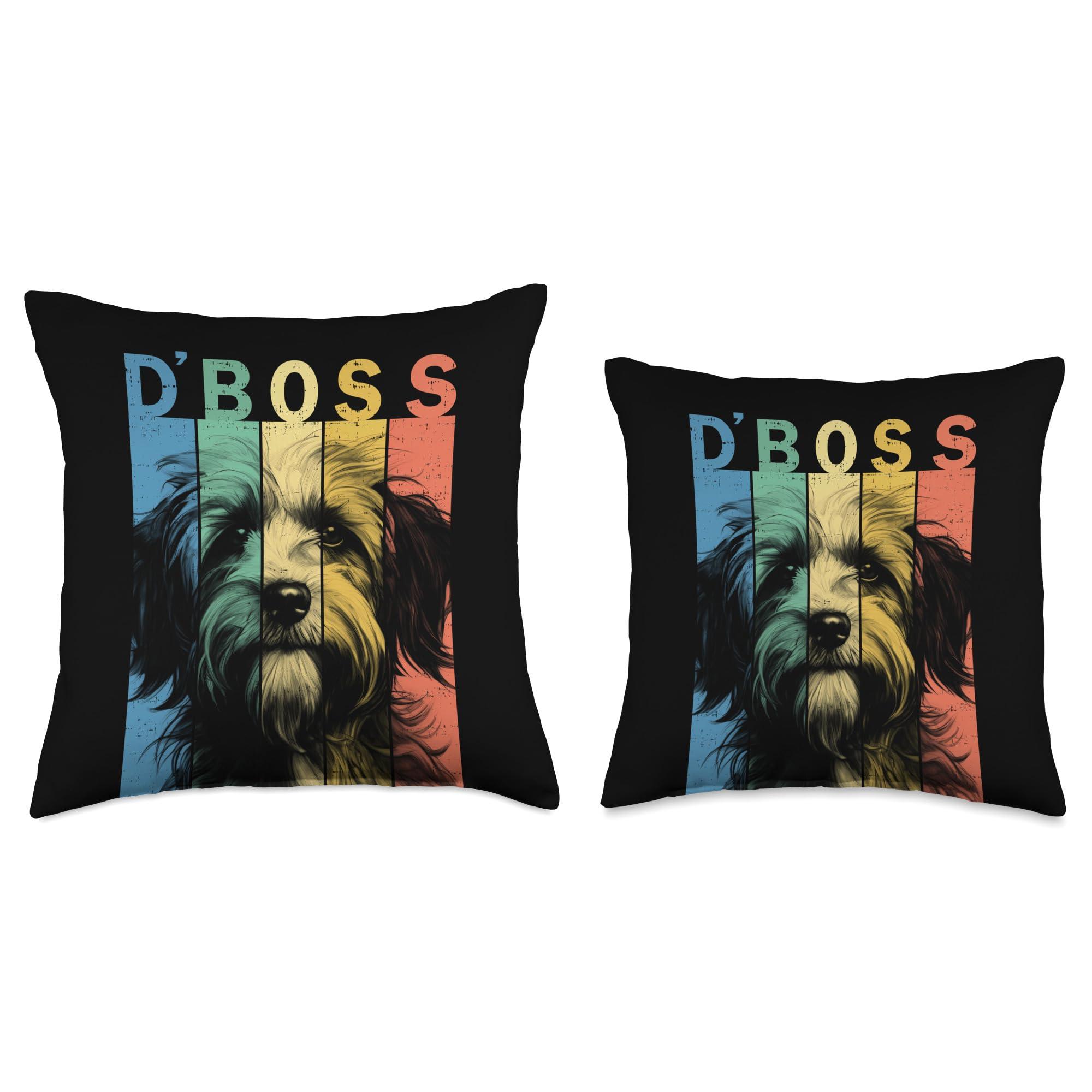 Tibetan Terrier AxisOne1 Tibetan Terrier AxisOne1 The Funny Tibetan Terrier Boss Mom Dad Dog Lover Throw Pillow, 16x16, Multicolor