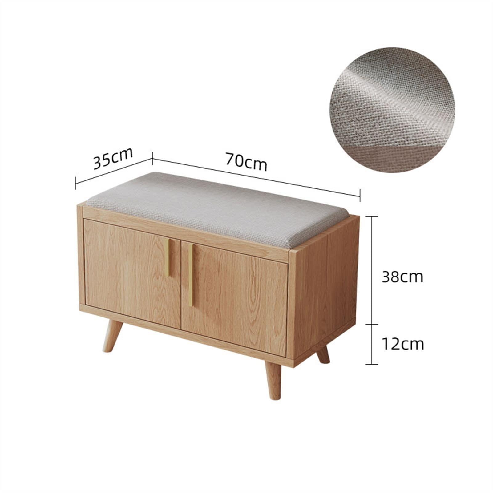 HARAY Shoe Rack Shoe Storage Bench, Entryway Bench with Door and Padded Cushion,Wooden Shoe Bench for Entryway, 2-Tier Shoe Rack Organizer for Entryway and Hallway Shoe Storage Organizer ( Color : Brass , S