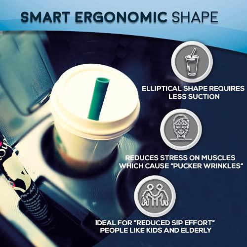 HotSips HotSips Reusable Drinking Straws - Ergonomic Shape Made in the USA - Tumblers & Cups 12-40 oz - Fit for Hot and Cold Beverages, Water, Coffee, Tea - Portable Travel Case - (2 Medium 2 Large)