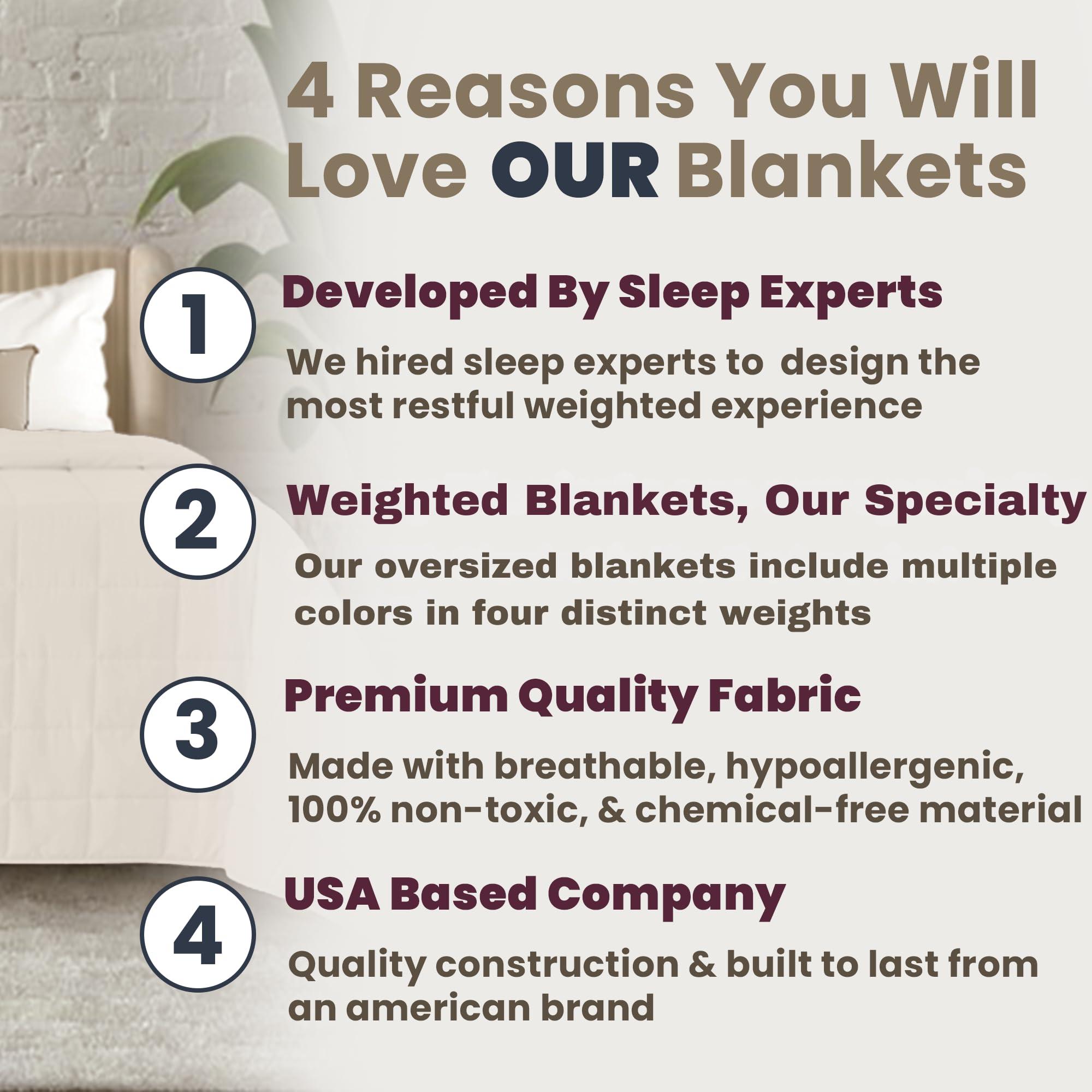 HomeSmart Products HomeSmart Products 30lbs Weighted Blanket King Size - Light Khaki Color - Ultra Soft Fabric - Beige Tan Taupe