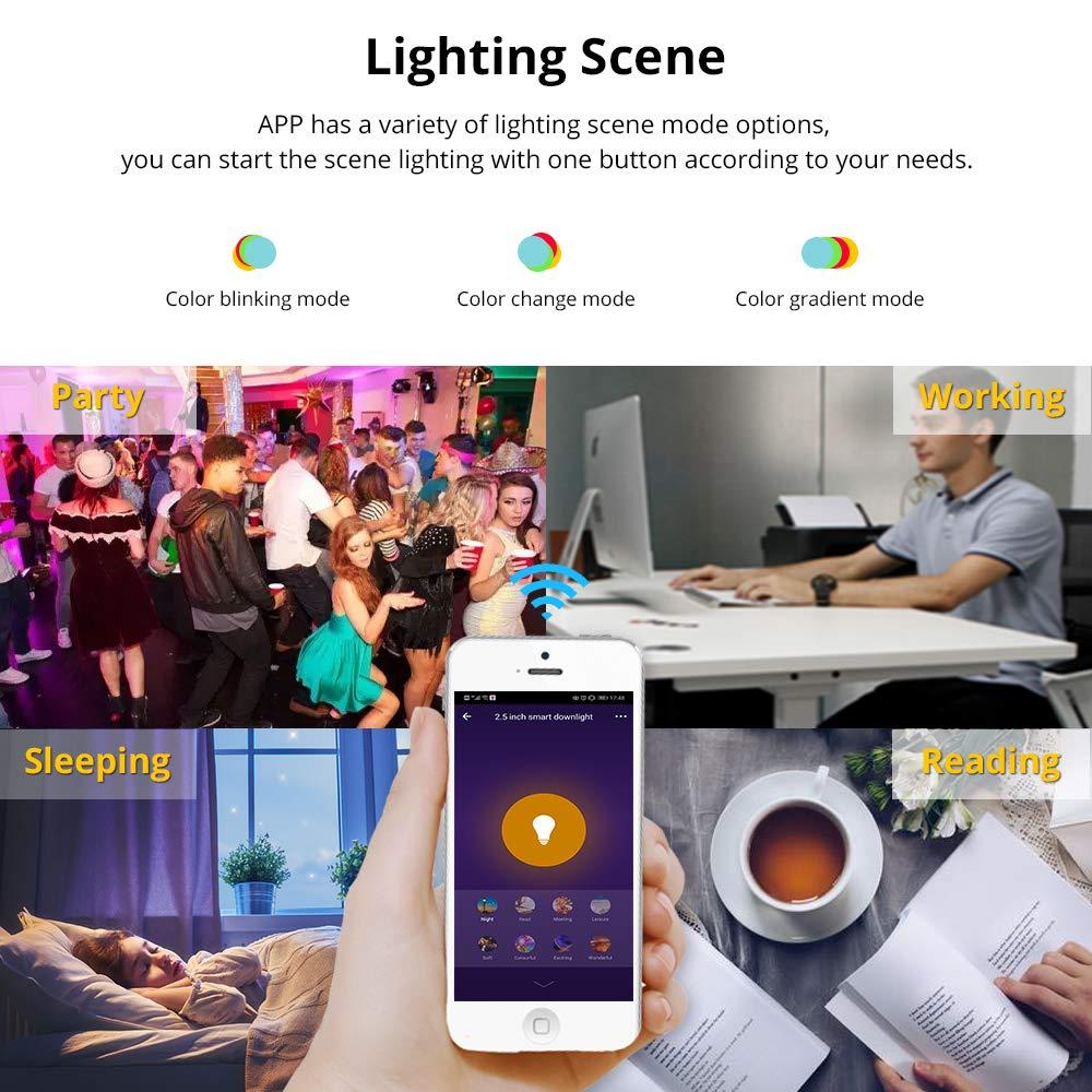 BENEXMART BENEXMART Gu5.3 LED Bulb MR16 12V WiFi Alexa Google Home Assistant IFTTT Tuya Smart Life APP Remote Control RGB LED Light Dimmer Lamp (2 Pack)