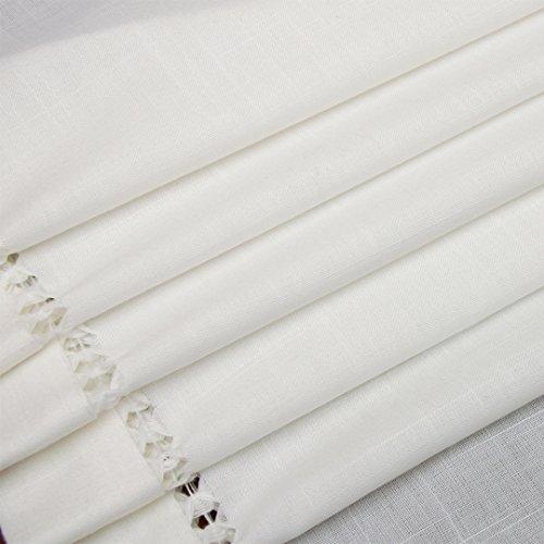 Grelucgo Grelucgo Handmade Hemstitched Natural Rectangle White Lace Table Runners (14x36 inch)