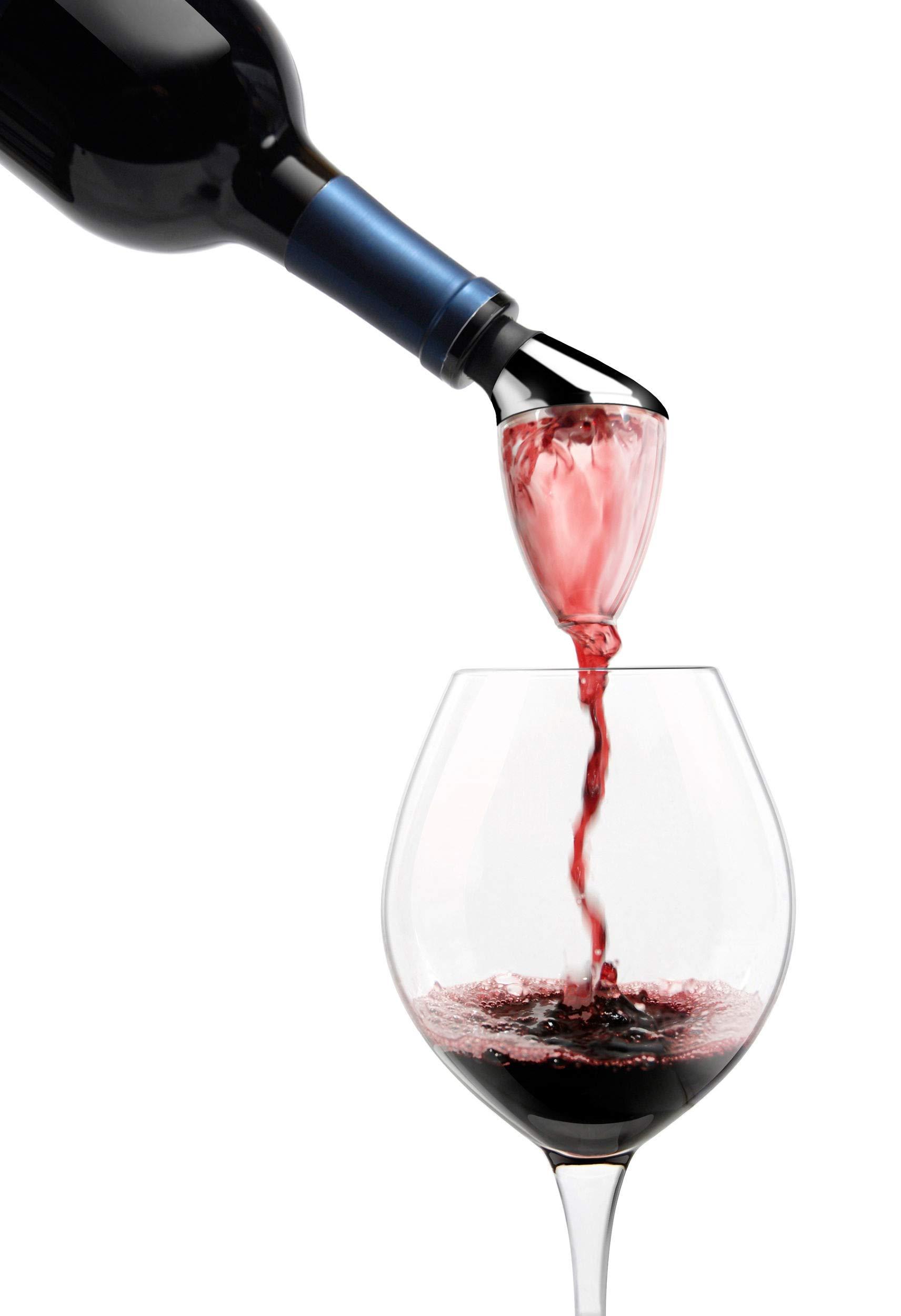 Rabbit Rabbit Wine Aerator and Pourer, 7-Inch, Silver/Black/Clear