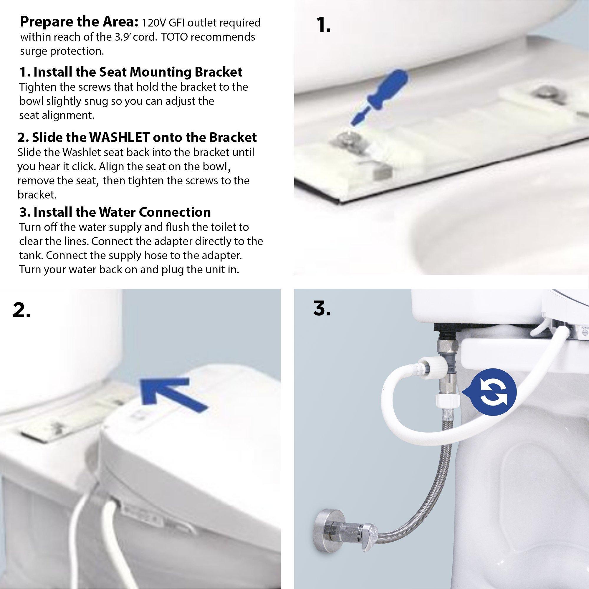 TOTO TOTO SW2024#01 A200 WASHLET Electronic Bidet Tolet Seat with SoftClose Lid, Elongated, Cotton White