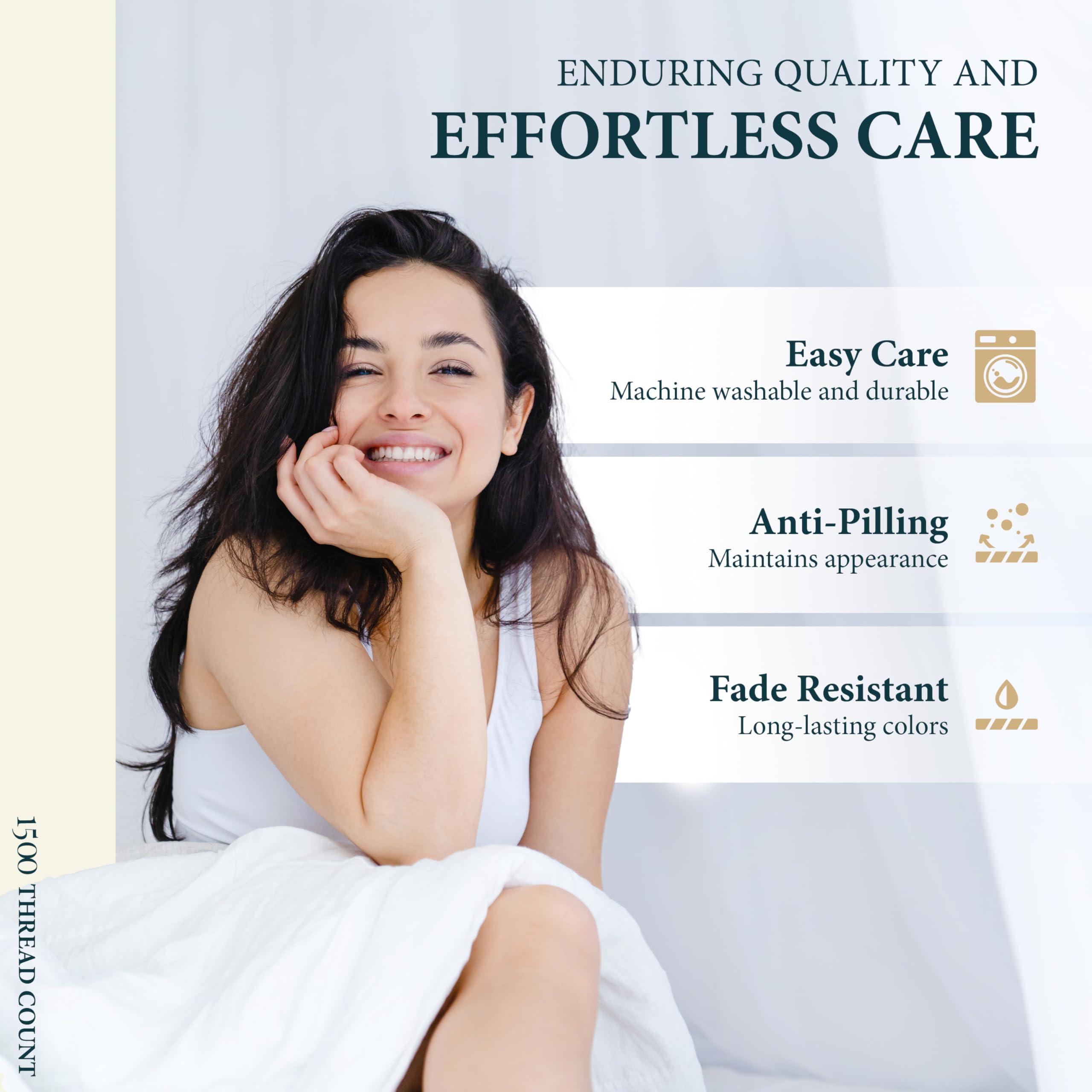 Ashton Sheets Ashton Sheets 100% Egyptian Cotton Sheets Queen Size - 1500 Thread Count 4 PC Queen Sheet Set Egyptian Cotton, Sateen Weave Sheets Queen Size, High Thread Count Sheets, 19\" Deep Pocket - Light Grey