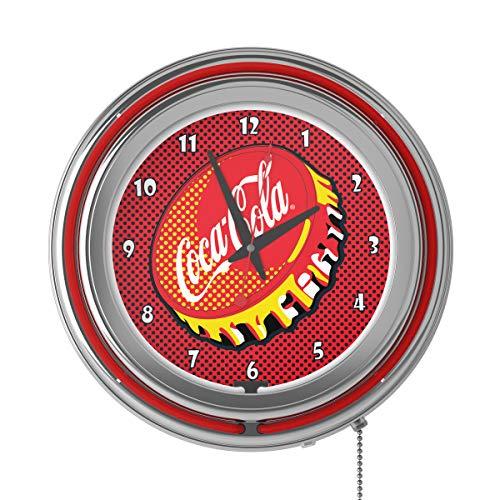 Trademark Gameroom Coca Cola Chrome Double Rung Neon Clock - Pop Art