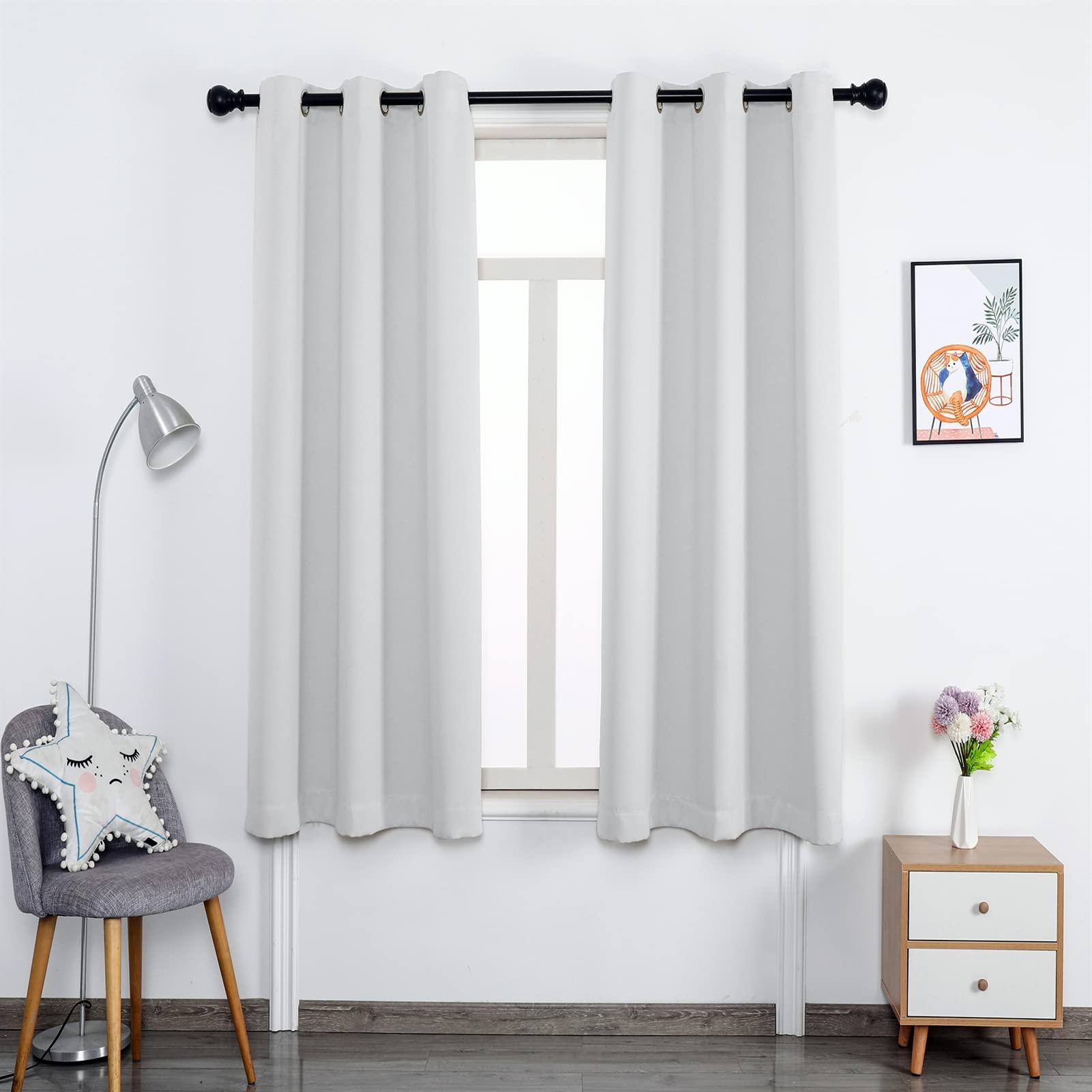SK Studio SK Studio Room Divider Curtain, Total Privacy Blackout Curtains Thermal Insulated Noise Reduce Sliding Door Curtains for Bedroom Partition, Shared Office, 1 Panel, White, W 4.3 x L 5.2 ft
