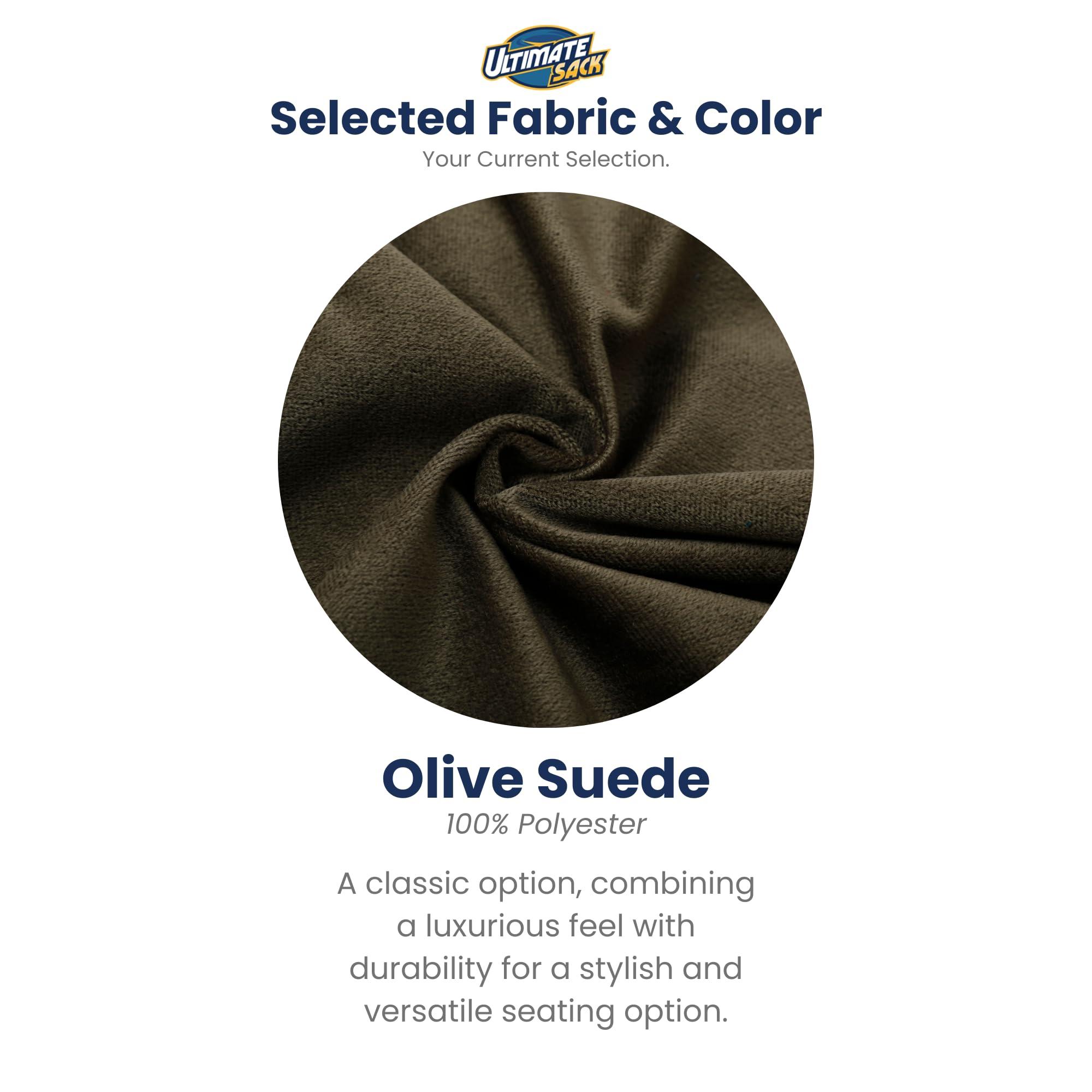 ULTIMATE SACK ULTIMATE SACK 3ft Bean Bag Chair, Oversize Bean Bag Chair for Adults, Comfy Chair Bean Bag Couch Lounge Sofa Loveseat Furniture | Olive Suede