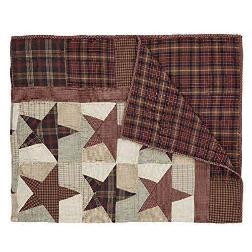 VHC Brands VHC Brands Primitive Classic Country Pillows & Throws - Abilene Star Red Quilted Throw