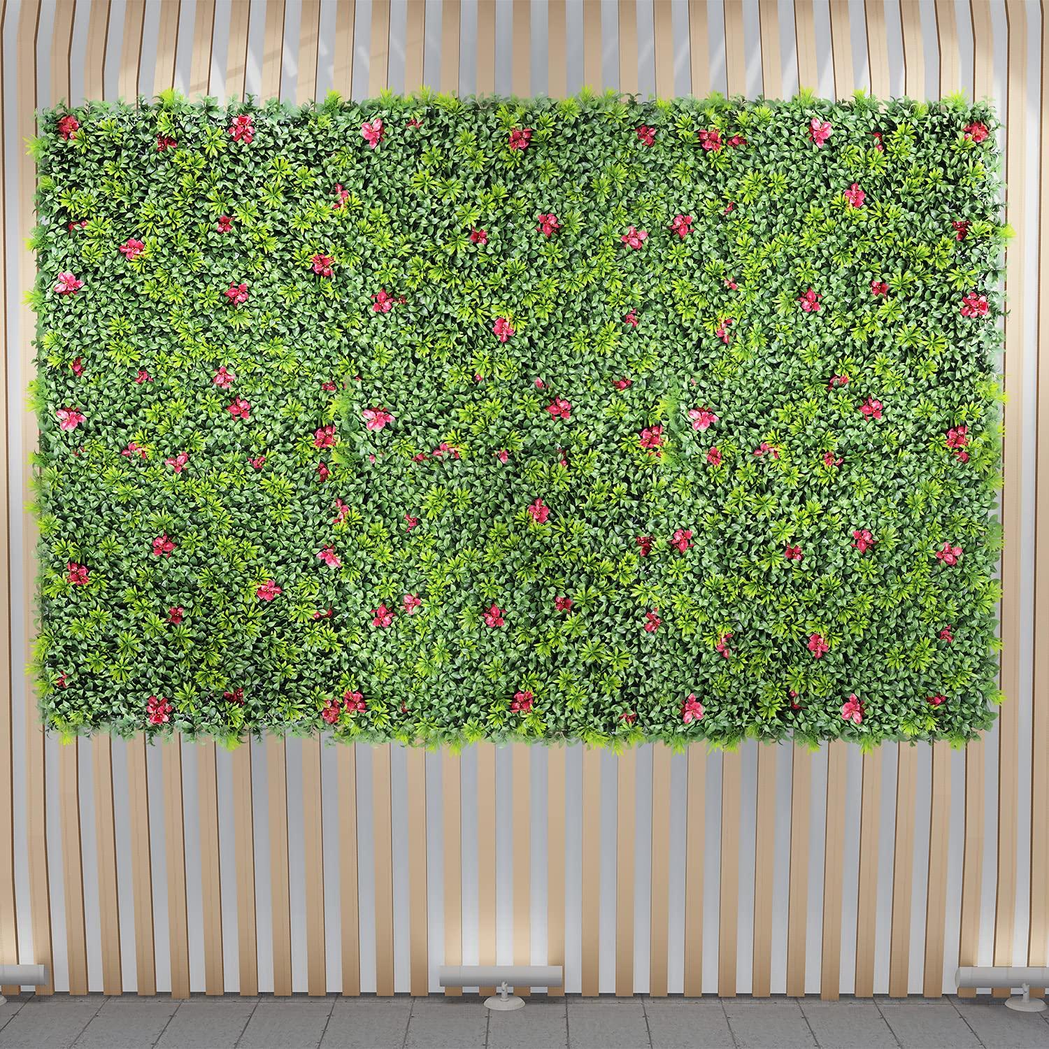 ECOOPTS ECOOPTS 40\"x40\" Faux Ivy Privacy Fence Screen Artificial Boxwood Panels Topiary Hedge Plants for Indoor Outdoor Decoration, 1 Mixed Leave, 23 Packs