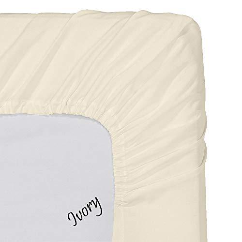 American Linen American Linen Luxury Sheets Trusted by The Biggest Hotels, Ivory Solid 600 Thread Count 4PC King Bed Sheet Set 100% Egyptian Cotton, Sateen Solid, 24 Inches Deep Pocket.