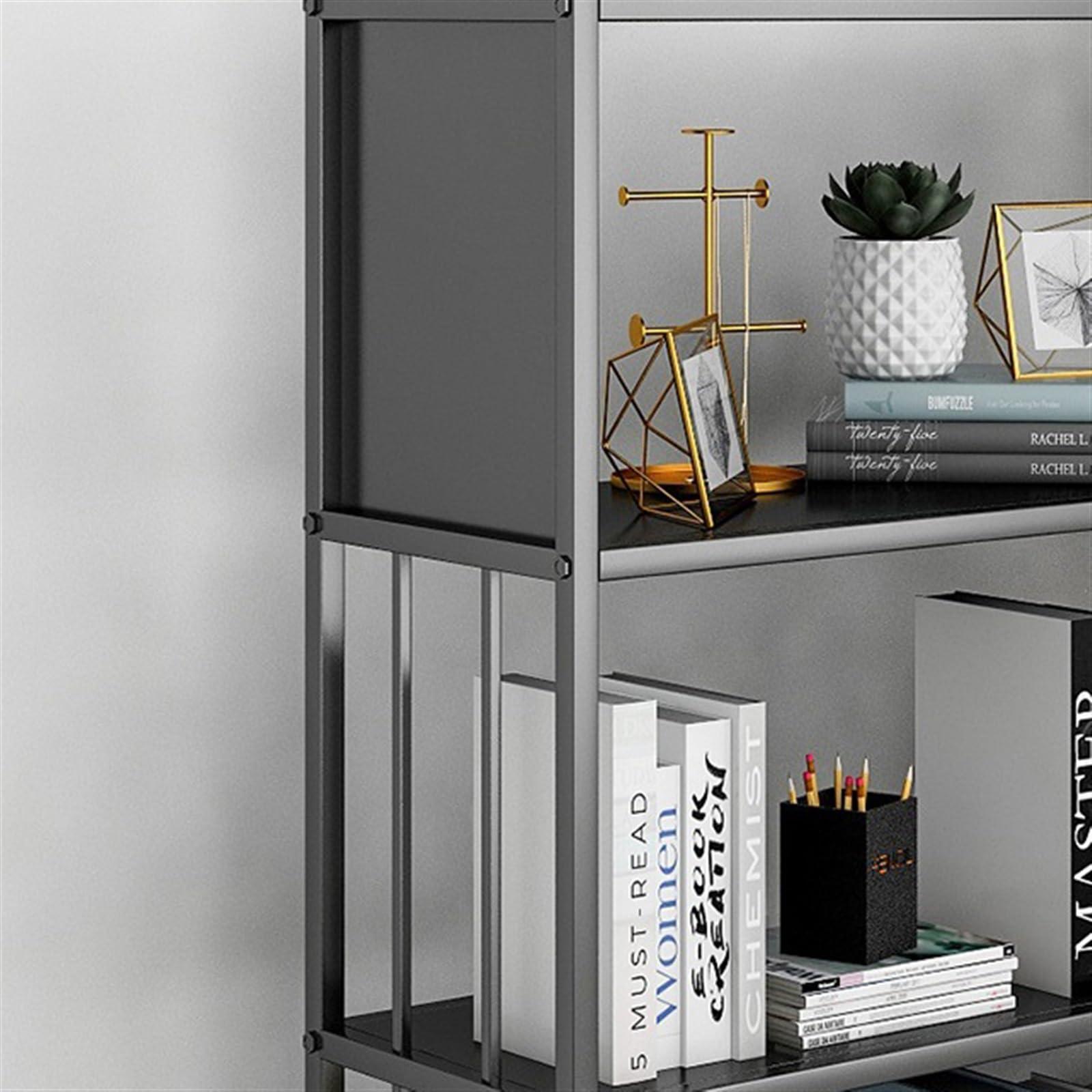 YUXING1205 YUXING1205 Bookcases Simple Iron Bookshelf Storage Rack Floor-to-Ceiling Multi-Layer Storage Storage Shelf Office Bookcase in Living Room and Bedroom Bookshelf Bookcase(60cm)