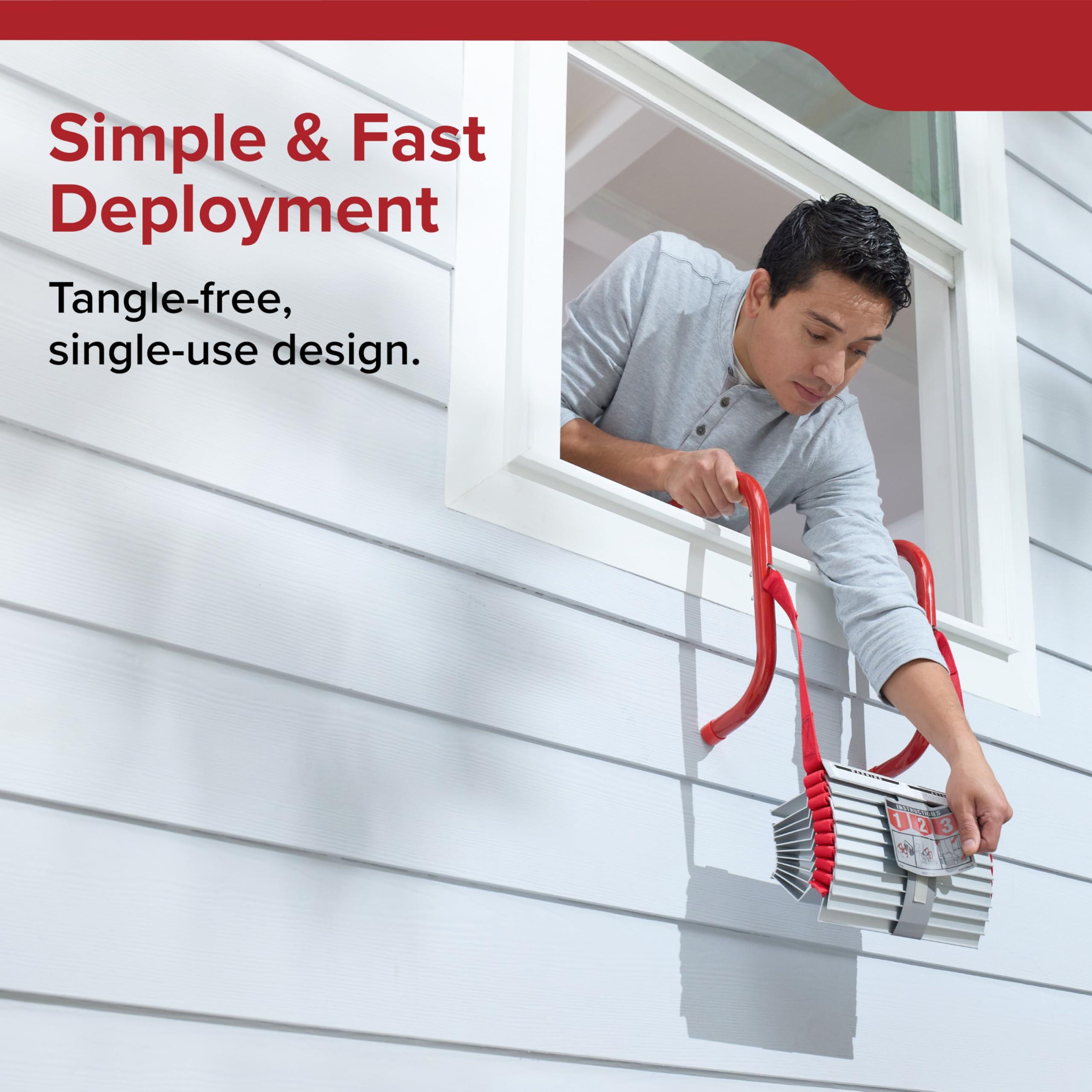 Kidde Kidde Fire Escape Ladder, 3-Story Rope Ladder, Extends to 25-Feet, Anti-Slip Rungs