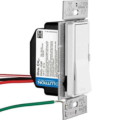 Lutron Lutron Diva LED+ Dimmer Switch for Dimmable LED, Halogen and Incandescent Bulbs, Single-Pole or 3-Way, DVCL-153P-WH, White