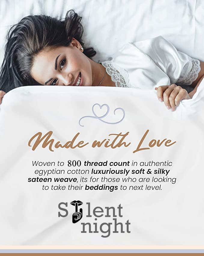 Silentnight Silentnight RV King (72X80) Burgundy Stripe 100% Egyptian Cotton Sateen Sheet Set, 800 Thread Count Soft & Smooth Durable 4 Piece Set 15\" Inch Deep Pocket Wrinkle & Fade Resistant