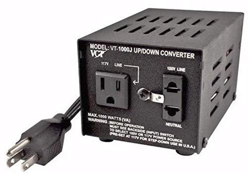 VCT VCT VT-1000J - Japanese Step Up/Down Voltage Transformer Converts Japan 100 Volts To 120Volts OR Vice Versa -1000 Watt,black