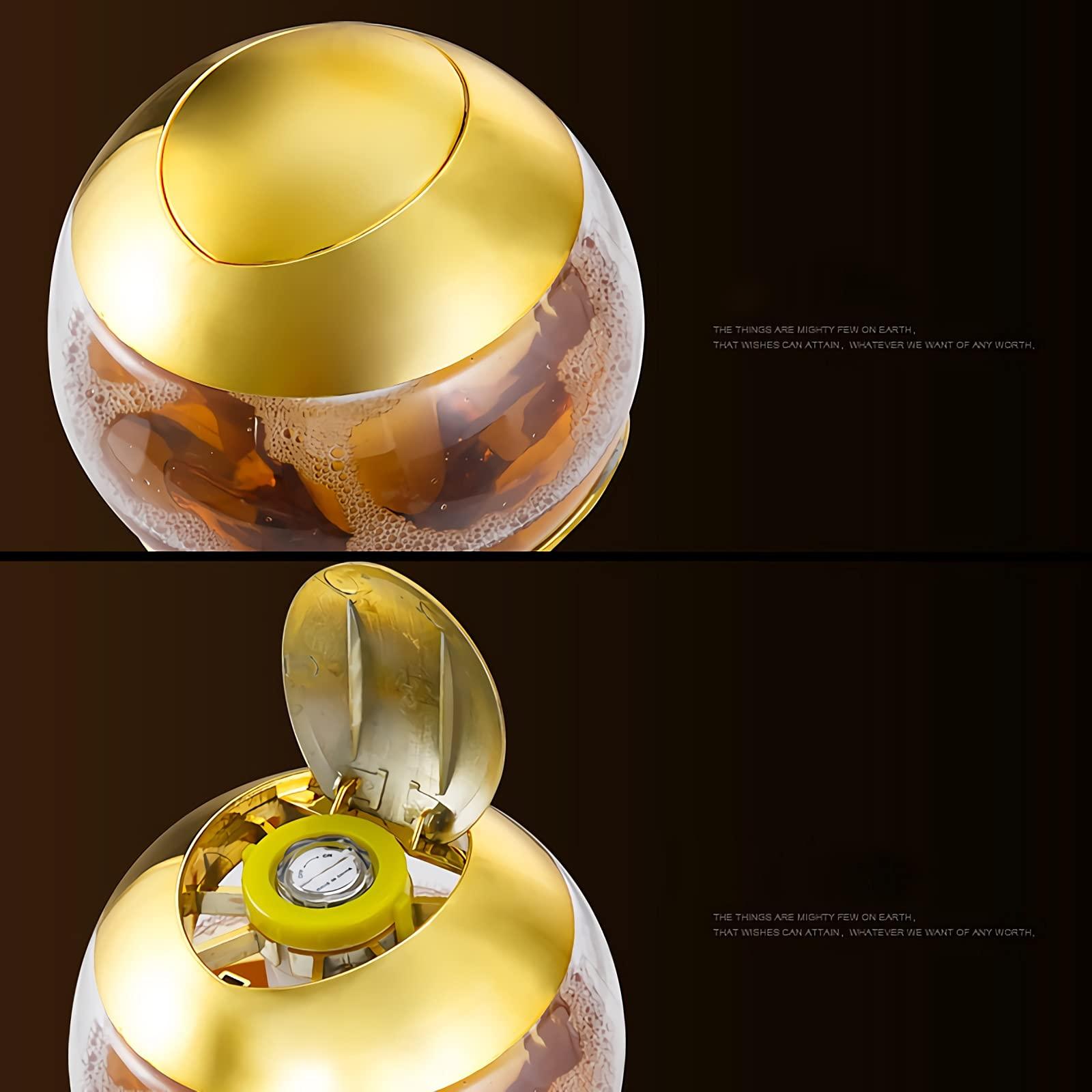 SERUMY Beer Tower Dispenser Spherical Beverage Dispenser, Beer Tower with Tap, Ice Tube and LED Lights, Iced Drink Tower, 1.5 L/ 3 L, Gold Beer Tower Drink (Size : 2L)