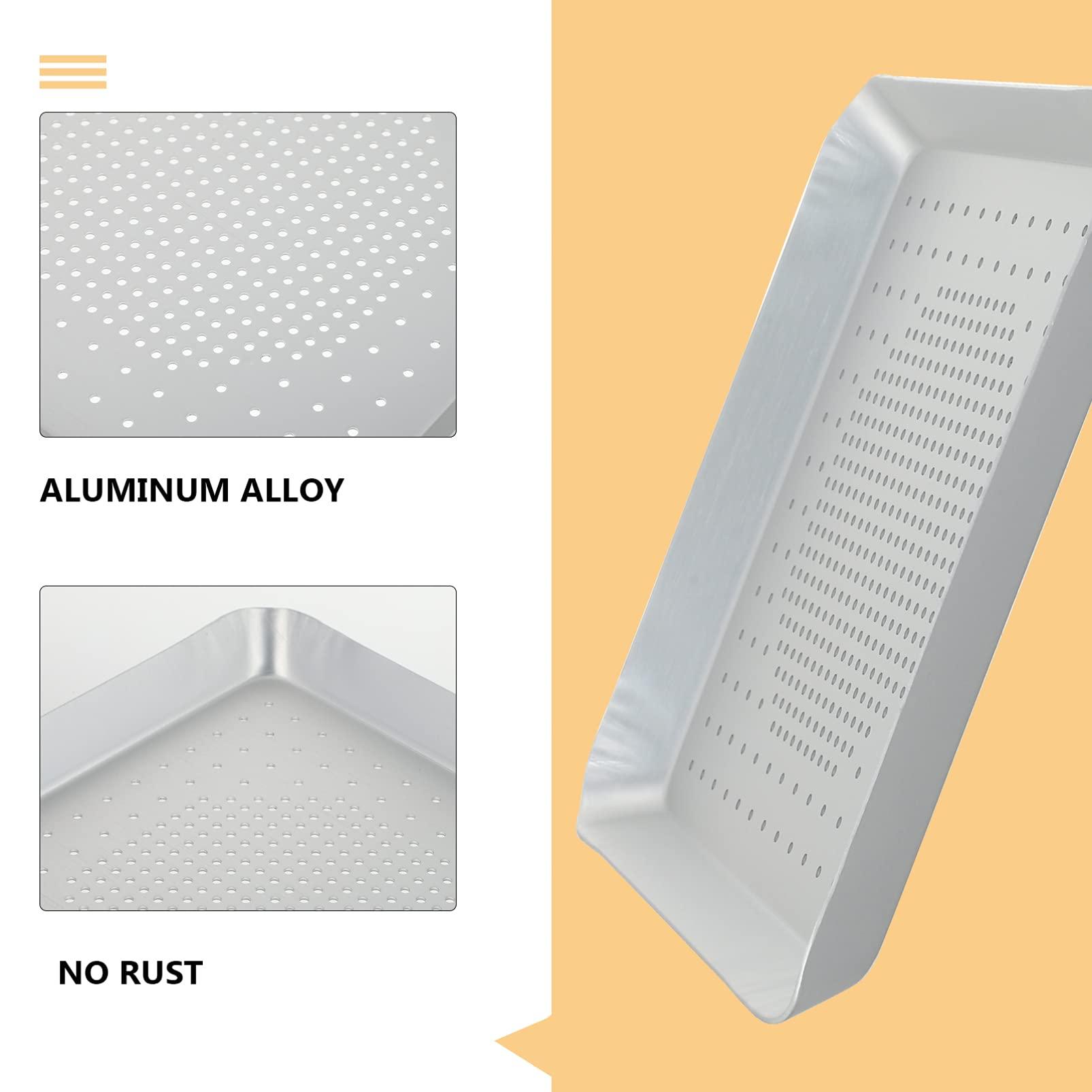 Yardwe YARDWE Pizza Baking Tray Pizza Bakeware, perforated Aluminum Sheet Pan 9 Inch Pizza Tray Pizza Pan with Holes Square Nonstick Bakeware for Oven Baking Pizza, french Fries Pizza Pan Oven