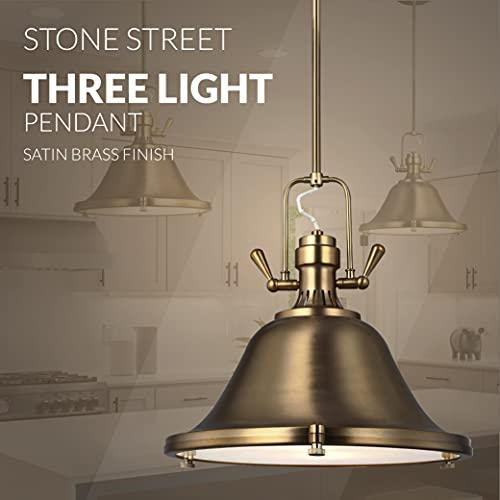 Sea Gull Lighting Generation Lighting 6514403-848 Transitional Three Light Pendant from SeaGull - Stone Street collection in Bronze / Dark finish,