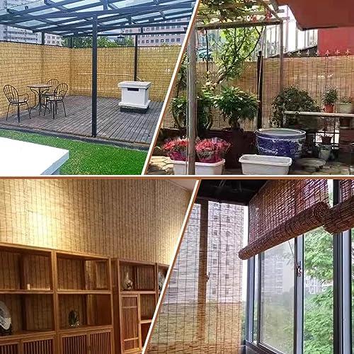 GVCSTXP Bamboo Blinds, Bamboo Shades, Roman Roller Blinds, Outdoor Blinds, Sunshade Natural Reed Curtains, with Lift, Sun Protection, Breathable, Easy to Install