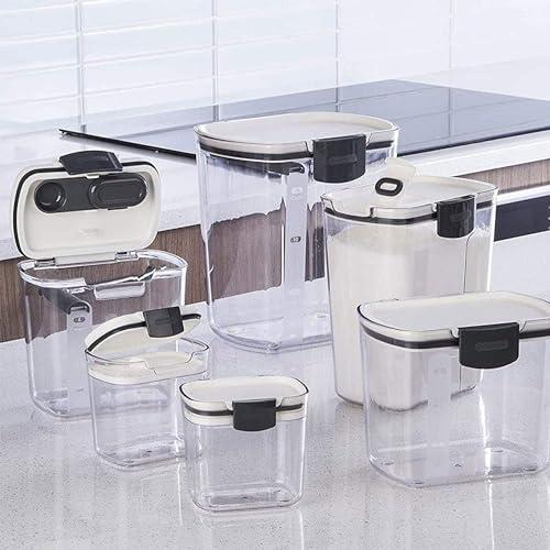 Progressive International Progressive International Prepworks ProKeeper 8 Piece Food Storage Containers Set with Air Tight Lids for Home and Professional Use, Clear/Gray