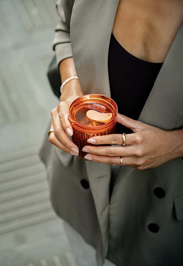 Huskee Huskee Renew Range Cup & Lid- Amber and Smoke - (6oz, 8oz, 12oz, 16oz) (Amber, 16oz Cup & Lid)