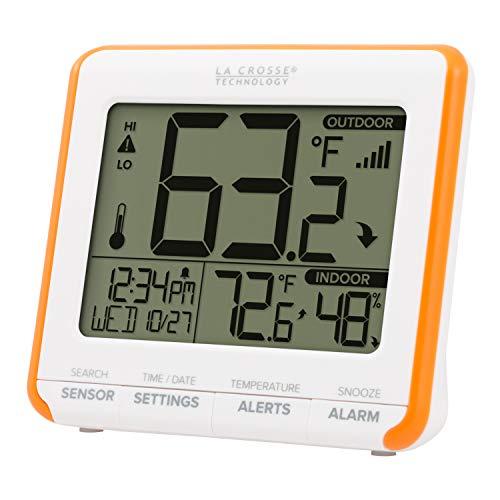 La Crosse Technology La Crosse Technology 308-179OR Wireless Temperature Humidity Station with Trends & Alerts, Orange/White